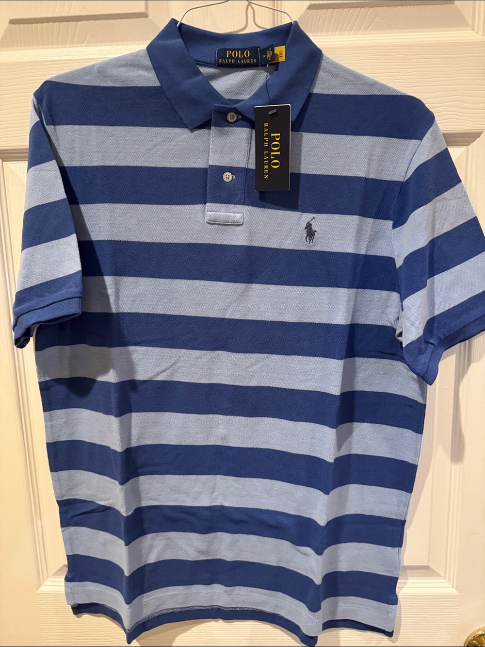 Polo by Ralph Lauren Navy and Light Blue Striped Polo